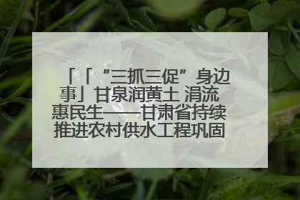 「“三抓三促”身边事」甘泉润黄土 涓流惠民生——甘肃省持续推进农村供水工程巩固提升项目建设