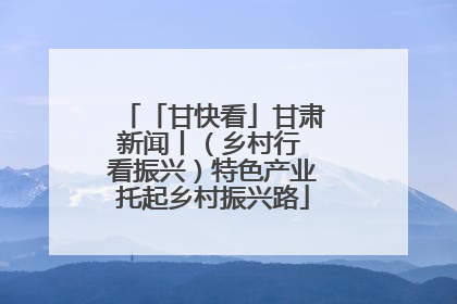 「甘快看」甘肃新闻丨（乡村行 看振兴）特色产业托起乡村振兴路