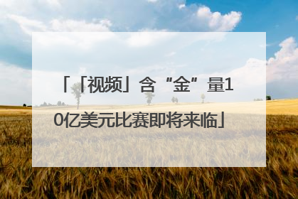 「视频」含“金”量10亿美元比赛即将来临