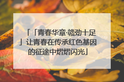 「青春华章·赣劲十足」让青春在传承红色基因的征途中熠熠闪光