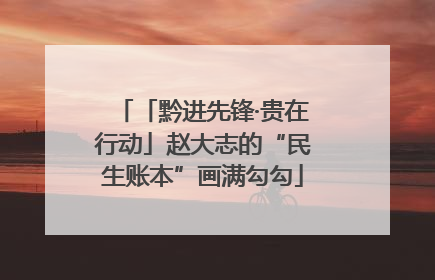 「黔进先锋·贵在行动」赵大志的“民生账本”画满勾勾