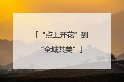 “点上开花”到“全域共美”