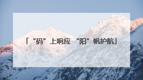 “码”上响应 “阳”帆护航
