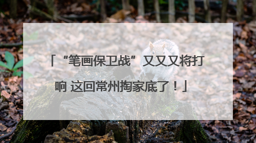 “笔画保卫战”又又又将打响 这回常州掏家底了！