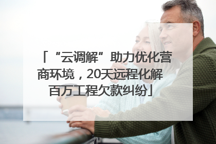 “云调解”助力优化营商环境，20天远程化解百万工程欠款纠纷