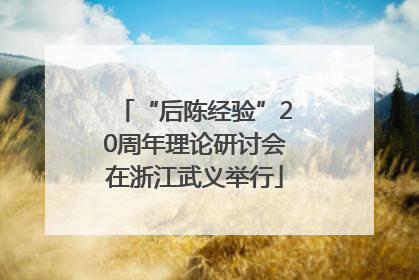 “后陈经验”20周年理论研讨会在浙江武义举行