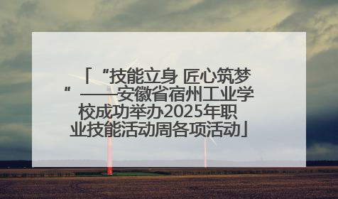 “技能立身 匠心筑梦”——安徽省宿州工业学校成功举办2025年职业技能活动周各项活动