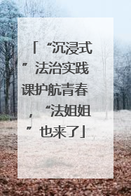 “沉浸式”法治实践课护航青春，“法姐姐”也来了