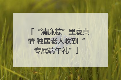 “清廉粽”里裹真情 独居老人收到“专属端午礼”