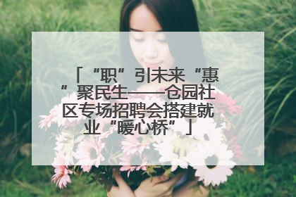 “职”引未来“惠”聚民生——仓园社区专场招聘会搭建就业“暖心桥”
