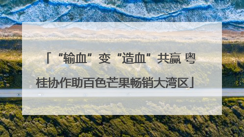 “输血”变“造血”共赢 粤桂协作助百色芒果畅销大湾区
