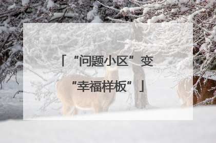 “问题小区”变“幸福样板”