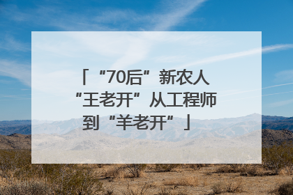 “70后”新农人“王老开”从工程师到“羊老开”