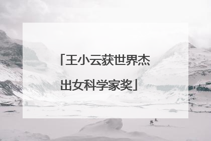 王小云获世界杰出女科学家奖