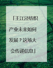 王江泾纺织产业未来如何发展？这场大会传递信息