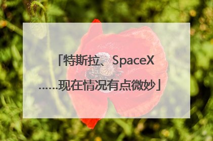 特斯拉、SpaceX……现在情况有点微妙