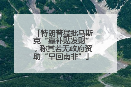 特朗普猛批马斯克“靠补贴发财”，称其若无政府资助“早回南非”