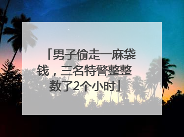 男子偷走一麻袋钱，三名特警整整数了2个小时