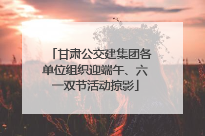 甘肃公交建集团各单位组织迎端午、六一双节活动掠影