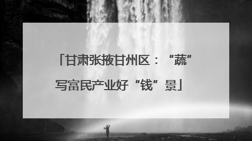 甘肃张掖甘州区：“蔬”写富民产业好“钱”景