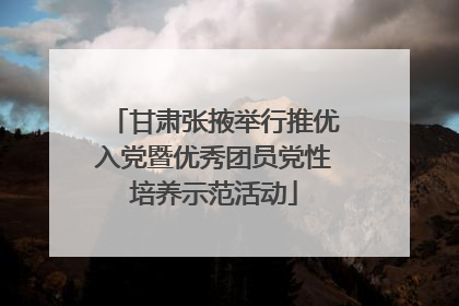 甘肃张掖举行推优入党暨优秀团员党性培养示范活动