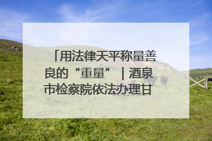 用法律天平称量善良的“重量”｜酒泉市检察院依法办理甘肃首例社区矫正对象见义勇为减刑案