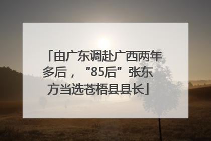 由广东调赴广西两年多后，“85后”张东方当选苍梧县县长