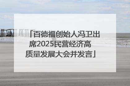 百德福创始人冯卫出席2025民营经济高质量发展大会并发言