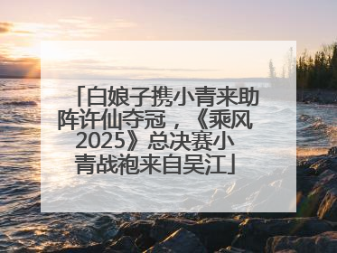 白娘子携小青来助阵许仙夺冠，《乘风2025》总决赛小青战袍来自吴江