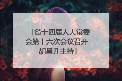 省十四届人大常委会第十六次会议召开 胡昌升主持