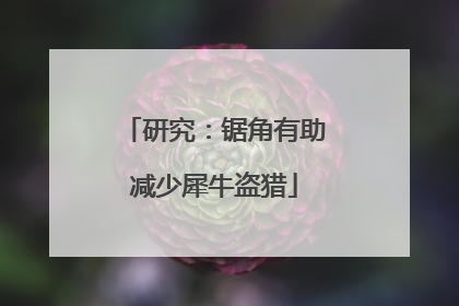 研究：锯角有助减少犀牛盗猎