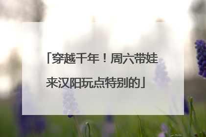 穿越千年！周六带娃来汉阳玩点特别的