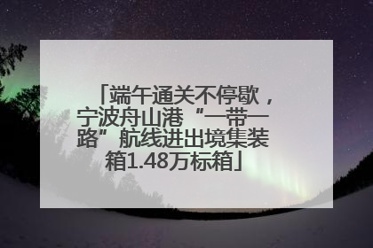端午通关不停歇，宁波舟山港“一带一路”航线进出境集装箱1.48万标箱
