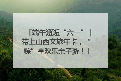端午邂逅“六一”｜带上山西文旅年卡，“粽”享欢乐亲子游！