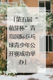第五届“萌芽杯”青岛国际乒乓球青少年公开赛成功举办