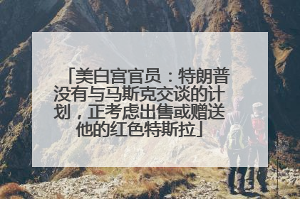 美白宫官员：特朗普没有与马斯克交谈的计划，正考虑出售或赠送他的红色特斯拉