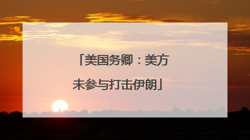 美国务卿：美方未参与打击伊朗