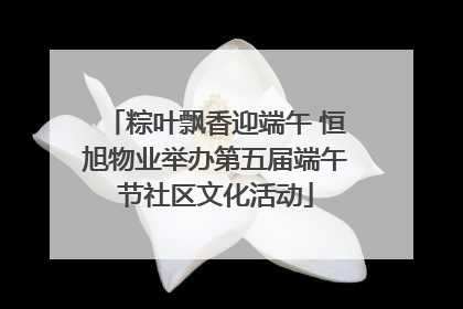 粽叶飘香迎端午 恒旭物业举办第五届端午节社区文化活动