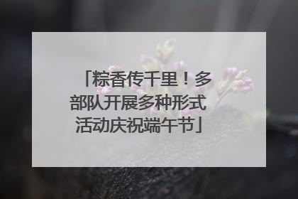 粽香传千里！多部队开展多种形式活动庆祝端午节