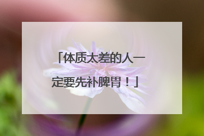 体质太差的人一定要先补脾胃！