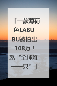 一款薄荷色LABUBU被拍出108万！系“全球唯一一只”