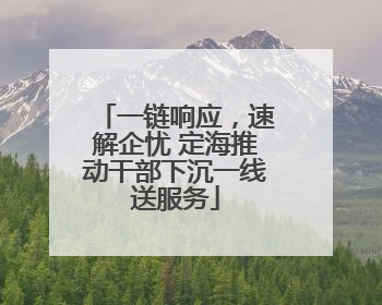 一链响应，速解企忧 定海推动干部下沉一线送服务