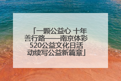 一颗公益心 十年善行路——南京体彩520公益文化日活动续写公益新篇章