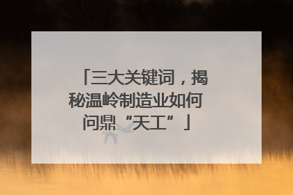 三大关键词，揭秘温岭制造业如何问鼎“天工”