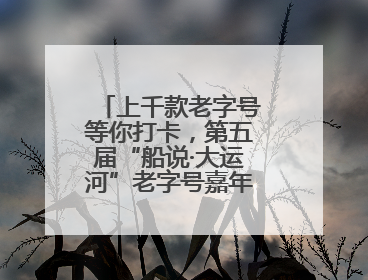 上千款老字号等你打卡，第五届“船说·大运河”老字号嘉年华活动启动