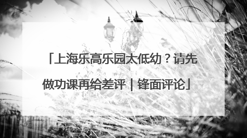 上海乐高乐园太低幼？请先做功课再给差评｜锋面评论