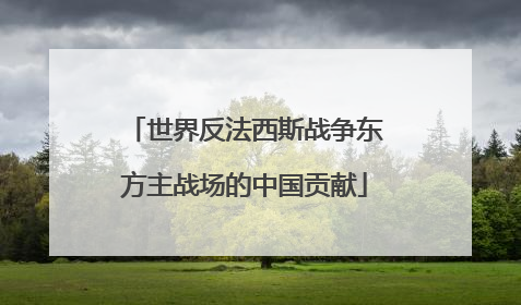 世界反法西斯战争东方主战场的中国贡献