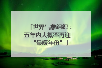世界气象组织：五年内大概率再迎“最暖年份”