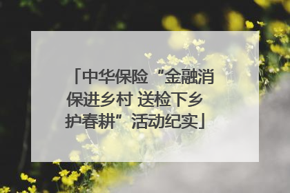 中华保险“金融消保进乡村 送检下乡护春耕”活动纪实