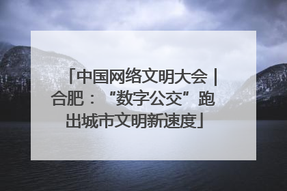 中国网络文明大会｜合肥：“数字公交”跑出城市文明新速度
